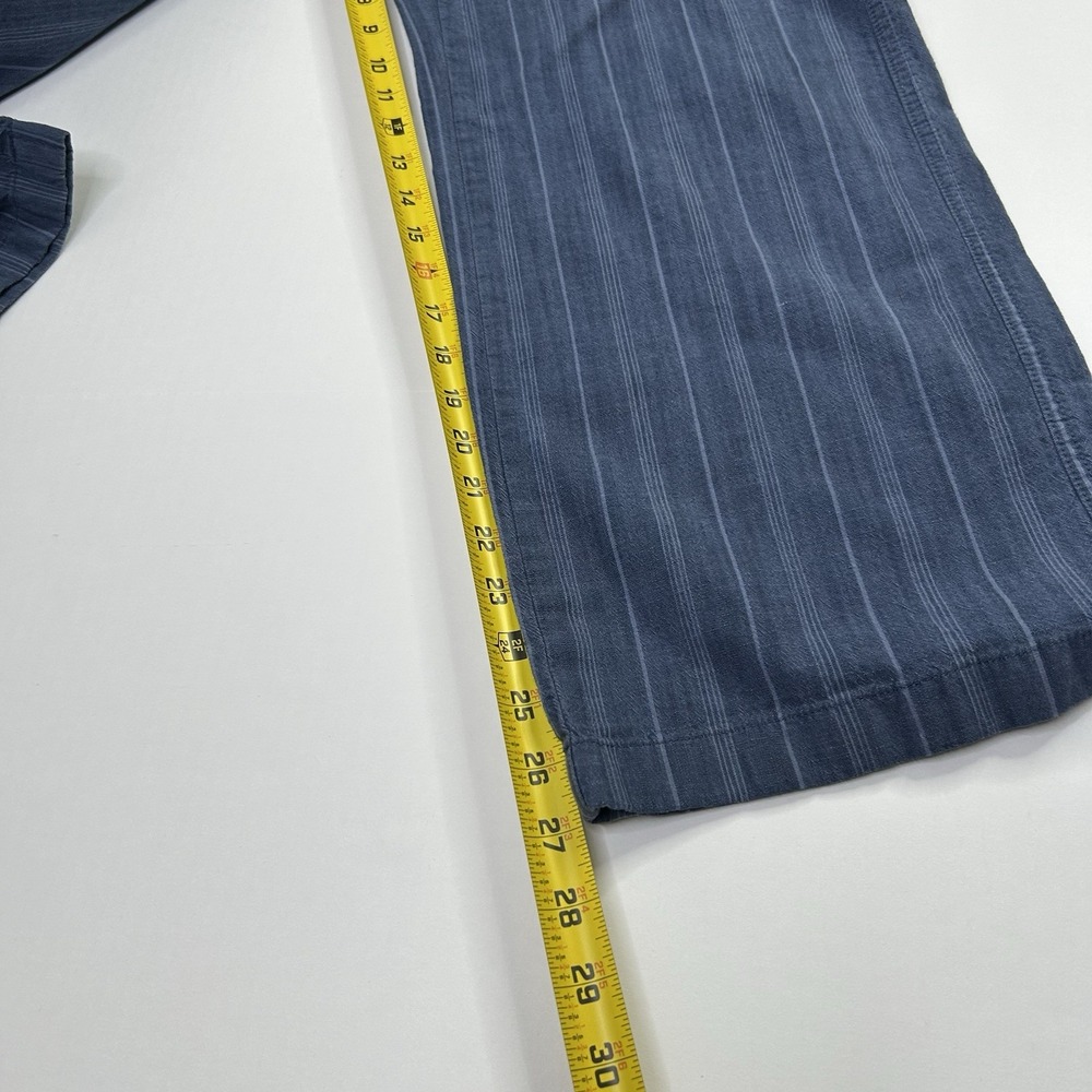 LL Bean Chambray Pants Womens 8 Favorite Fit Striped Drawstring Lightweight Blue - Picture 6 of 10